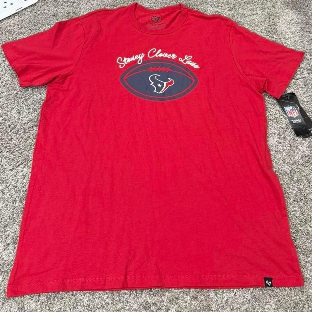 Stoney Clover Lane Houston Texans 47 Brand Red T-Shirt XL NWT NFL Graphic Tee